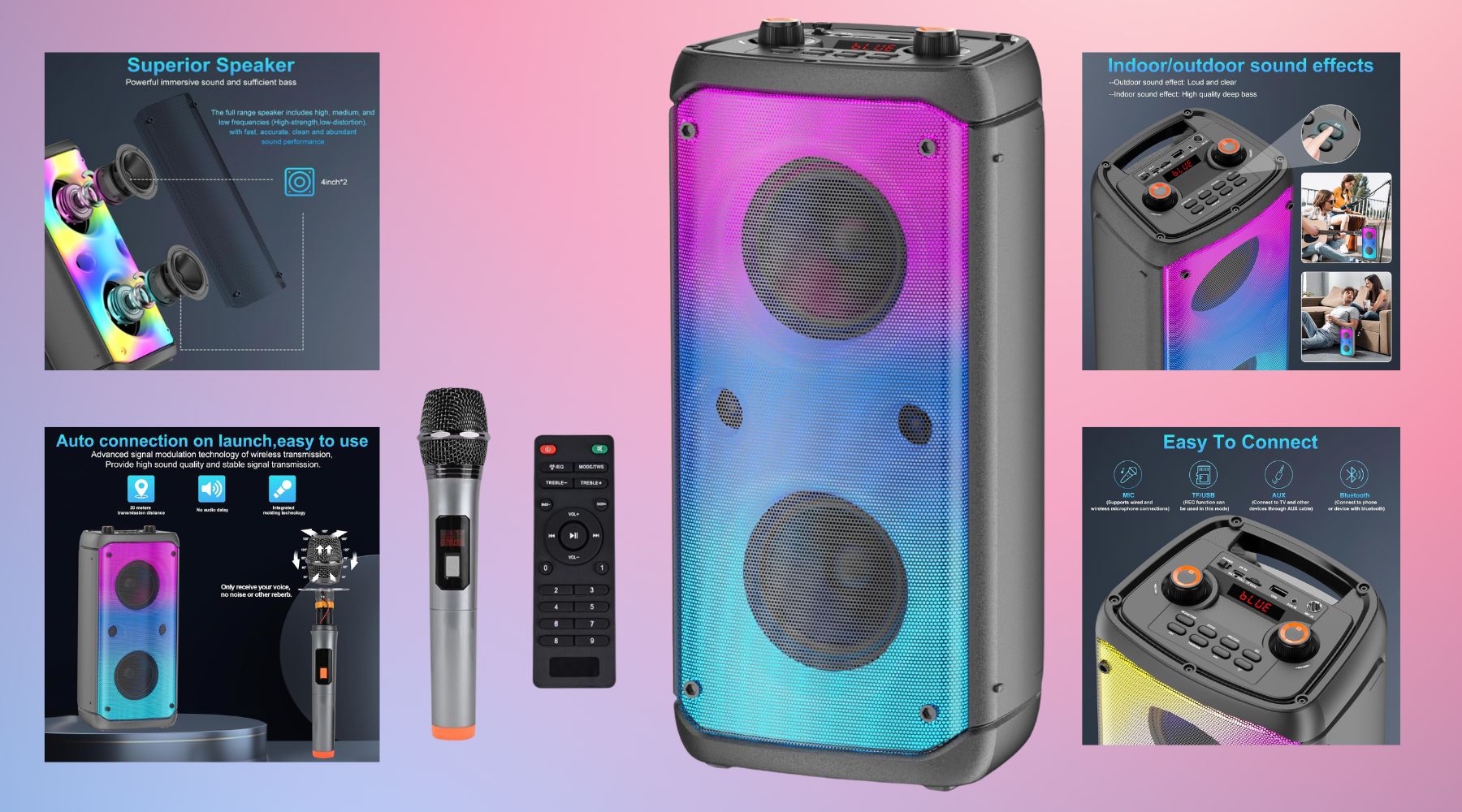 Bluetooth Speaker 80W Peak Wireless TWS: The Ultimate Outdoor Party Speaker